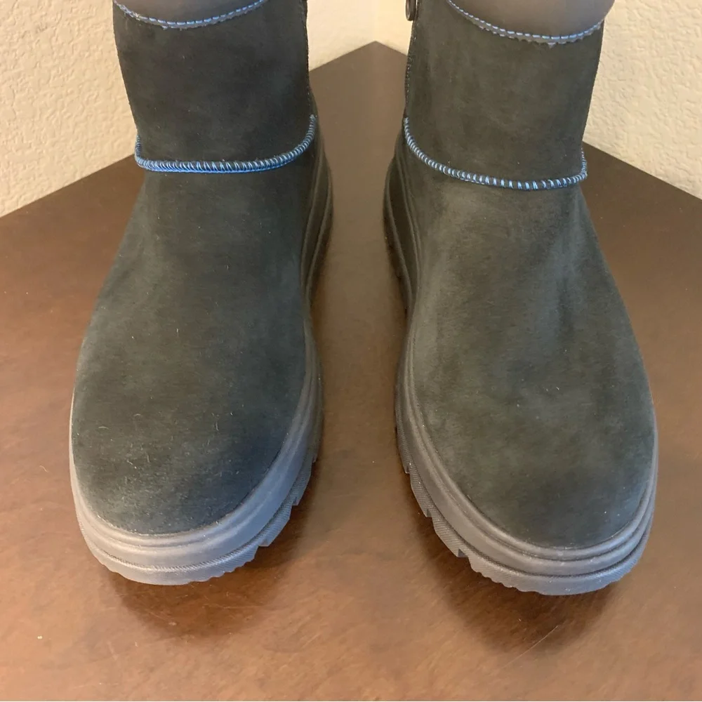UGG Koolaburra - Wedge Black Blue Suede Ankle Boots Women's Size 10